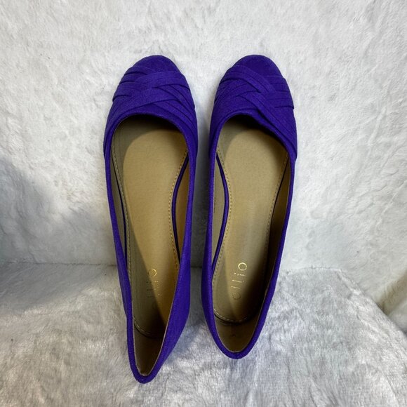 Ollio Womens Purple Ballet Flats Size 10 Stylish Slip-On Shoes Comfortable Fit - Picture 1 of 9